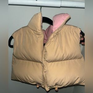 EZwear Plus Drawstring Hem Zipper Vest Puffer Coat